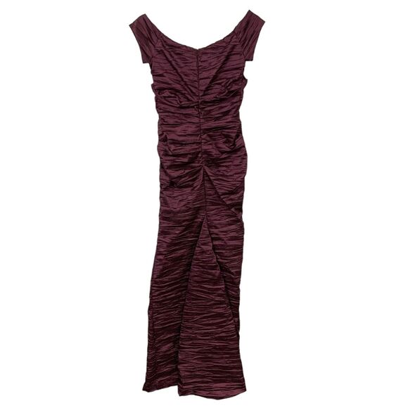 Alex Evenings Sz 4 Mermaid Gown Off The Shoulder Beaded Pleated Taffeta Crinkled - Picture 11 of 11